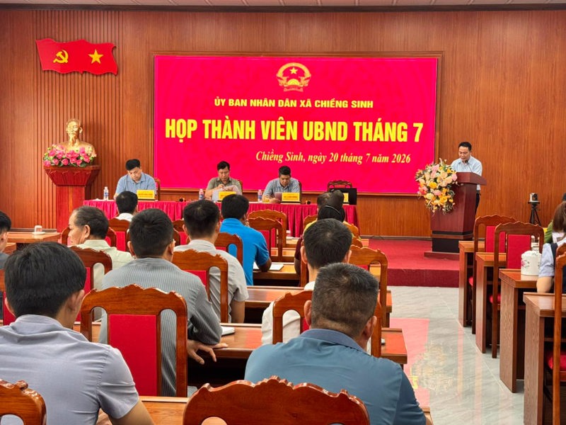 UBND XÃ CHIỀNG SINH TỔ CHỨC HỌP THÀNH VIÊN THÁNG 7 NĂM 2026