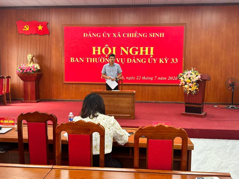 BAN THƯỜNG VỤ ĐẢNG ỦY XÃ CHIỀNG SINH TỔ CHỨC HỘI NGHỊ KỲ THỨ 33