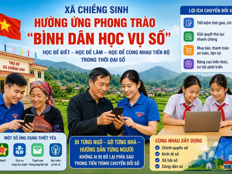 CHIỀNG SINH LAN TỎA PHONG TRÀO "BÌNH DÂN HỌC VỤ SỐ" – CHUNG TAY XÂY DỰNG CỘNG ĐỒNG SỐ
