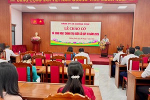 ĐẢNG ỦY XÃ CHIỀNG SINH TỔ CHỨC CHÀO CỜ VÀ SINH HOẠT CHÍNH TRỊ DƯỚI CỜ QUÝ III NĂM 2026